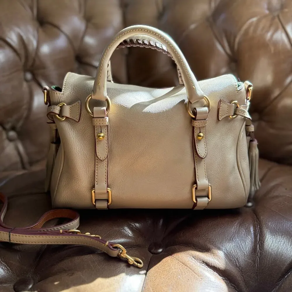 Dooney & Bourke Florentine Mini Satchel Light Taupe Leather Crossbody Bag
